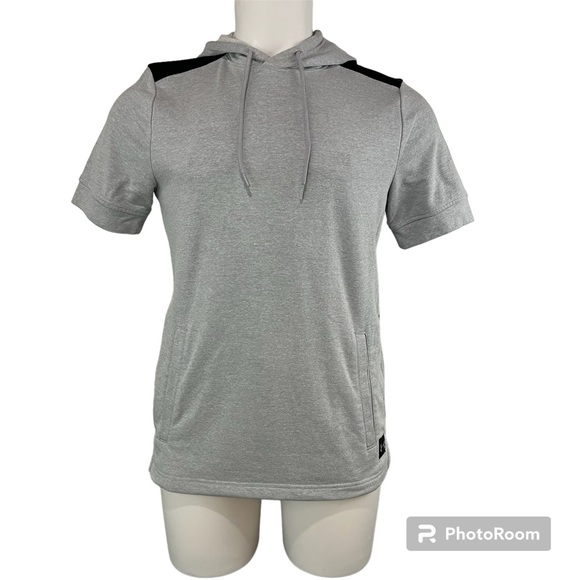 Under Armour Gym Hoodie Mens Small Short Sleeve Gray Threadborne Fleece (653) - Picture 1 of 7